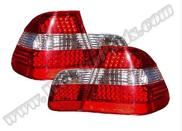Bmw E46  Komple Stop Set; (Kristal, Ledli) Beyaz Sinyal [Sedan] 2002-05