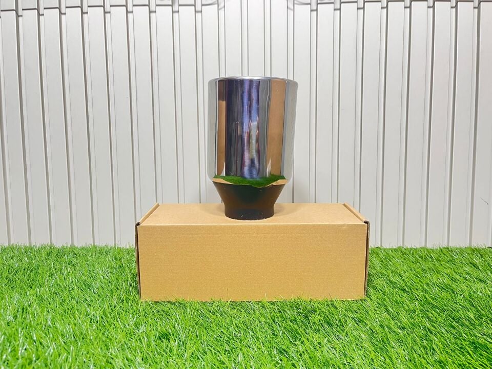 EGZOZ UCU 100MM TEK ÇIKIŞ KROM DÜZ KESİM