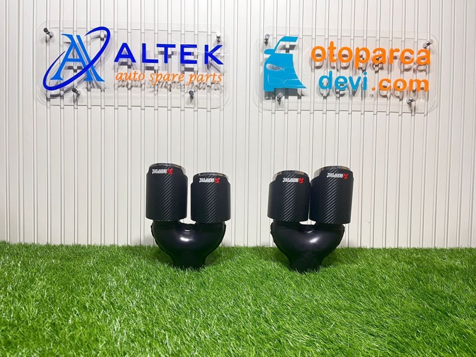 EGZOZ UCU AKRAPOVİC 90MM ÇİFT ÇIKIŞ (SET) SİYAH/KROM (AÇILI)