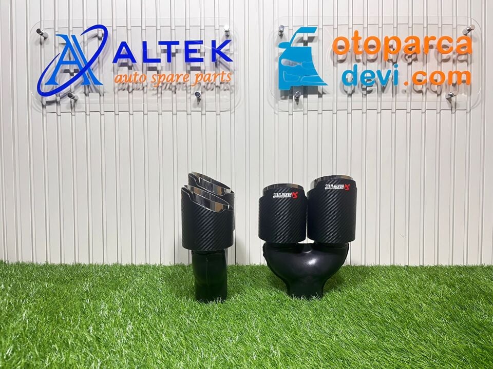 EGZOZ UCU AKRAPOVİC 90MM ÇİFT ÇIKIŞ (SET) SİYAH/KROM (AÇILI)